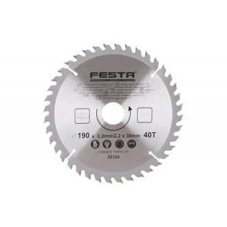   Lev Festa TCT körfűrész tárcsa, körfűrészlap 190x30mm, Z40, fához, Vídia lappal, 22320