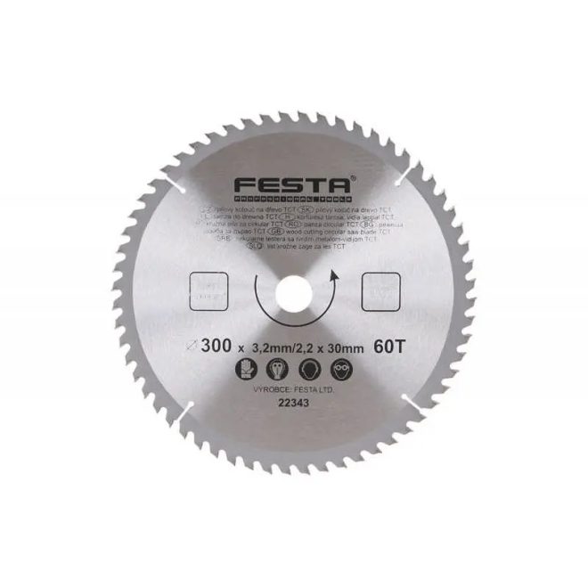 Lev Festa TCT körfűrész tárcsa, körfűrészlap 300x30mm, Z96, fához, Vídia lappal, 22345