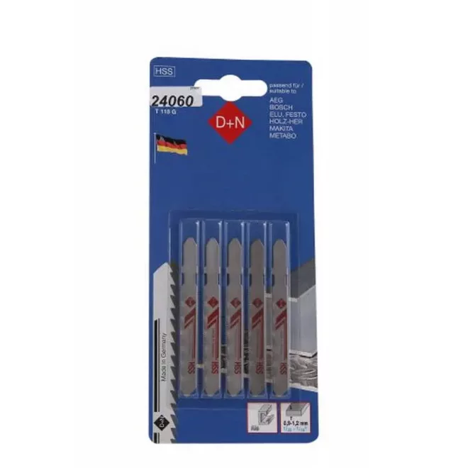 Lev Jigsaw dekopírfűrészlap, szúrófűrészlap HSS 5db/csom 50x1x0,7mm/36TPI, 24060