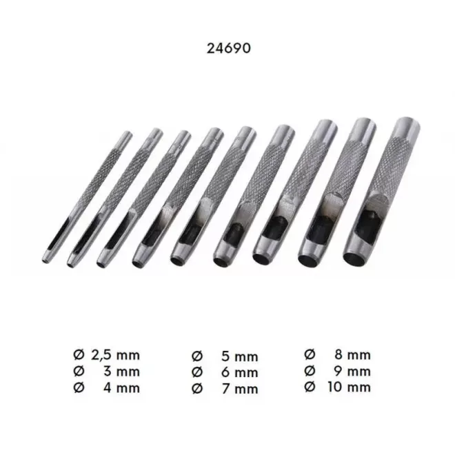 Lev lyukasztó készlet 9 részes 2,5- 10mm, 24690