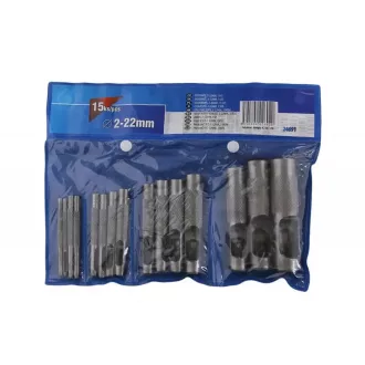 Lev lyukasztó készlet 15 részes 2- 22mm, 24691