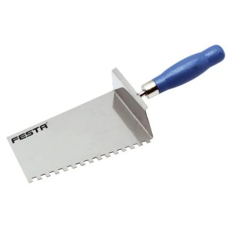  Lev Festa kőműveskanál, vakolókanál, fogazott 180mm E6, rozsdamentes, inox, 31218