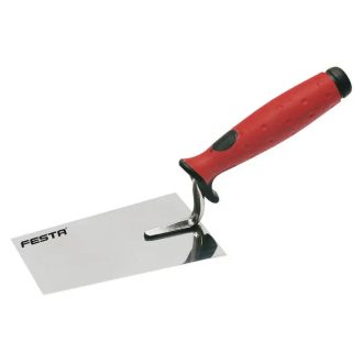   Lev Festa kőműveskanál, vakolókanál 160mm, rozsdamentes, inox, profi, gumi markolat, 31234