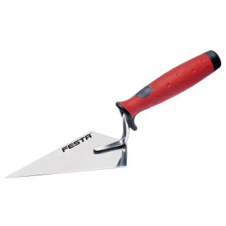   Lev Festa hegyes vakolókanál 140mm, rozsdamentes, inox, profi, gumi markolat, 31320
