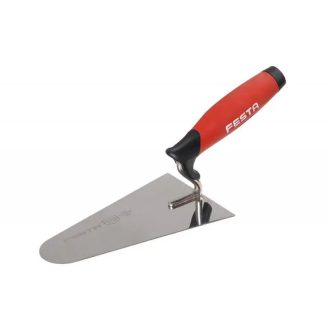   Lev kőműveskanál, simítókanál 160x110mm gömbölyített, rozsdamentes, inox, profi, gumi markolat, 31334