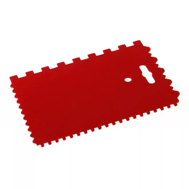Lev műanyag spatula 150x80mm, fogazott, 37101