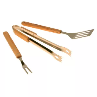 Lev grillező készlet 380mm, 3 részes, inox, 43071