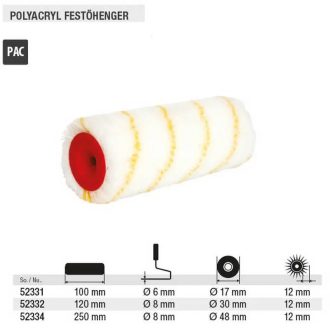 Lev Teddy festőhenger 250x8x48x12mm, Polyakryl, 52334
