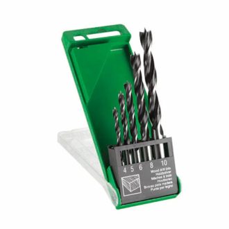   Hikoki fa fúrószár készlet, csigafúró készlet, 5db-os, 3élű 4/5/6/8/10mm, hengeres, 781981