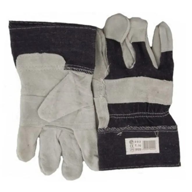 MV bőrkesztyű, szürke marhahasíték/farmer kézhát, tenyérbélés 10, 202