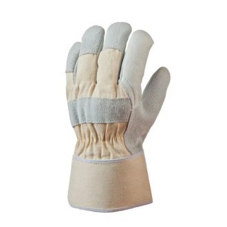   MV bőrkesztyű, szürke színmarha/fehér vászon kézhát 10, 280