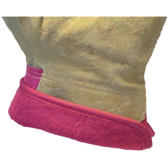 MV bőrkesztyű, téli, sárga marhahasíték/piros vászon, polár 10, 330