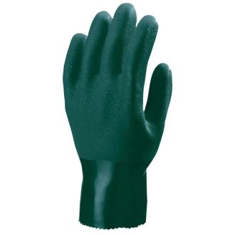   MV mártott polimer kesztyű, zöld, vegyszerálló, 27cm 9, 3719