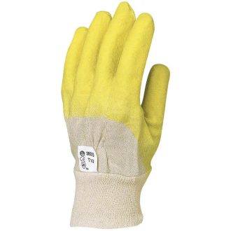   MV kesztyű mártott sárga latex, csúszásbiztos, szellőző kézhát 10, 3800