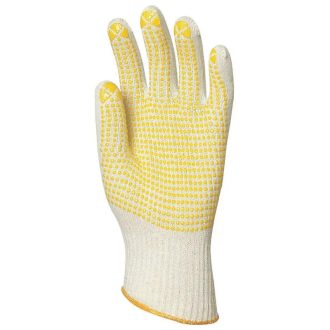   MV kötött duplaszálas pamutkesztyű, sárga pettyes tenyérrel 9, 4365