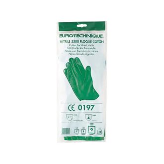   MV mártott zöld nitril kesztyű, vegyszerálló, 33cm/0,46mm 9, 5529