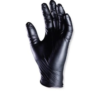   MV Nitril fekete púder nélküli vizsgáló kesztyű L, 100db/doboz, 5930