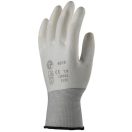 MV fehér precíziós/szerelő poliészter kesztyű, PU mártott tenyérrel 11, 6021