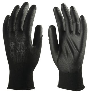   MV Euro Protection munkavédelmi tenyéren mártott PU precíziós/szerelő kesztyű fekete 7, 6037