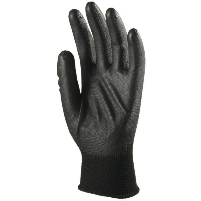 MV Euro Protection munkavédelmi tenyéren mártott PU precíziós/szerelő kesztyű fekete 12, 6042
