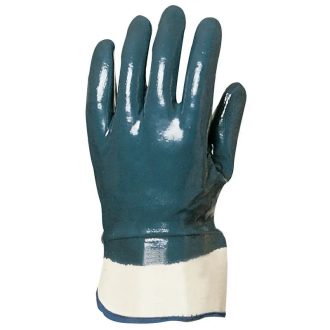   MV merev mandzsettás végig mártott kék nitril kesztyű 9, 9619