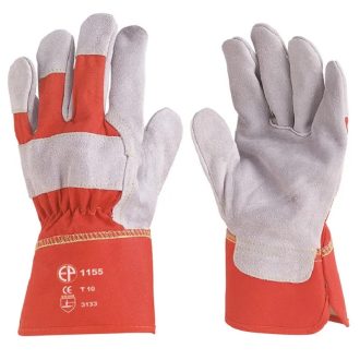   MV bőrkesztyű, vastag szürke marhahasíték/piros vászon kézhát 12, 1155_12