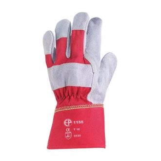   MV bőrkesztyű, szürke erős marhahasíték/piros vászon kézhát 10+, 152H