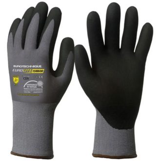   MV Eurolite szerelőkesztyű tenyerén fekete mikrohabosított nitril 8, 1NIHG08