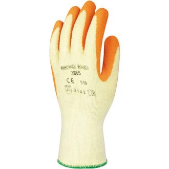   MV mártott narancs latex kesztyű, sárga kézhát, csúszásálló 8, 3863 KESZTYŰ