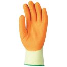 MV mártott narancs latex kesztyű, sárga kézhát, csúszásálló 8, 3863 KESZTYŰ