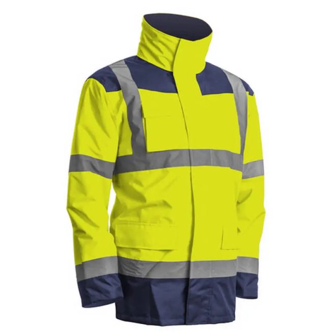 MV Coverguard Kanata 4/1 HI-viz sárga/kék PE kabát 2XL, 7KANYXXL