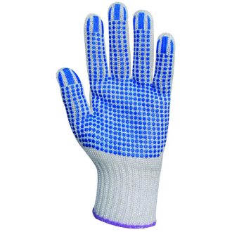   MV kötött, kék pöttyös, vastag polipropilén/pamut kesztyű 10, GAN4376