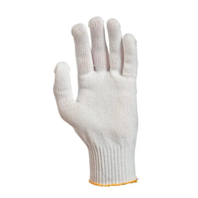 MV kötött, vékony fehér poliamid kesztyű, 3 szálas, rugalmas 10, GAN4409+