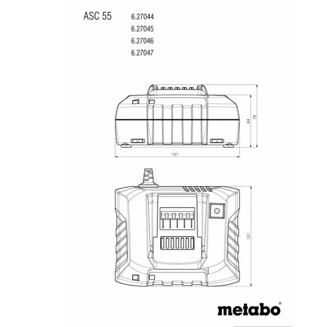 Metabo akkumulátor töltő ASC 55, 12-36V, AIR COOLED, EU, 627044000