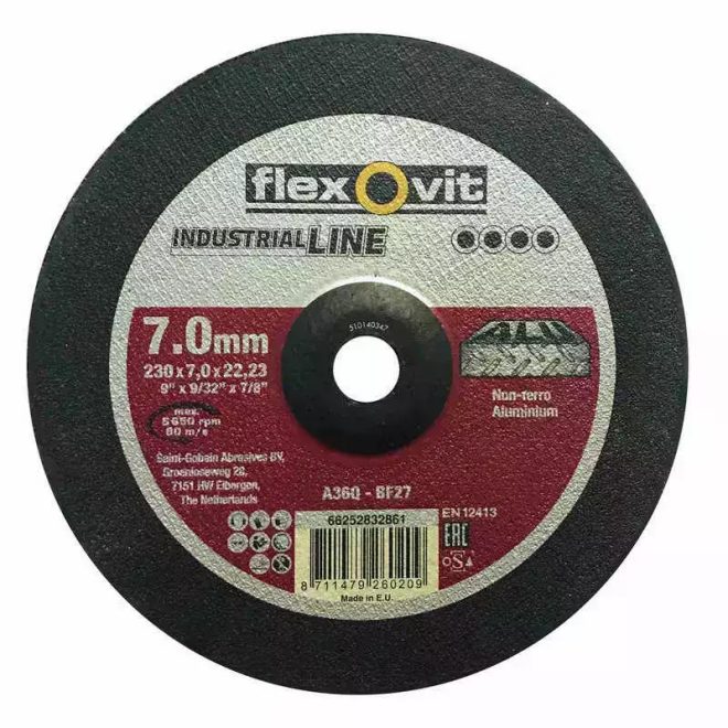 Flexovit Industrial Line tisztítókorong 115x7,0x22,2mm, BF27, ALU, 66252829206