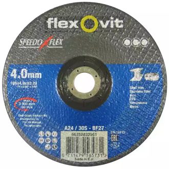   Flexovit Speedoflex tisztítókorong 180x4,0x22,2mm, A 24/30 Q-BF27, fém-inox, 66252832561