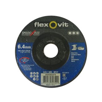   Flexovit Speedoflex tisztítókorong 115x6,4x22,2mm, A 24/30 Q-BF27, fém-inox, 66252832575