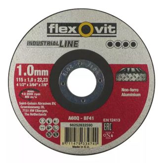   Flexovit Industrial Line vágókorong 115x1,0x22,2mm, BF41, ALU, 66252832590