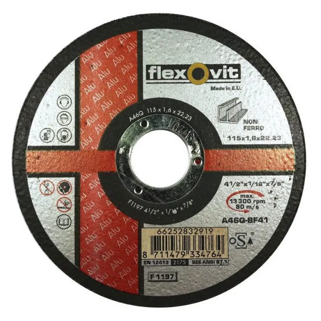 Flexovit Industrial Line vágókorong 115x1,0x22,2mm, BF41, ALU, 66252832590