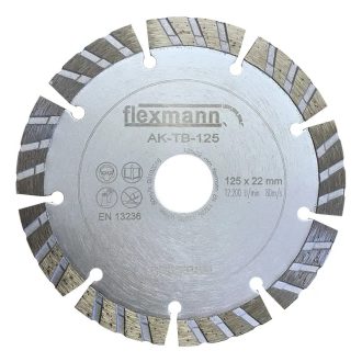  Flexmann For Cut gyémánttárcsa AK-TB 125x10x22,2mm turbo szegmentált, univerzális, AK-TB-125