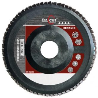  Flexmann For Cut kerámia lamellás csiszolókorong 125x22mm K60, műanyag, kúpos, fém-inox, CK-1326