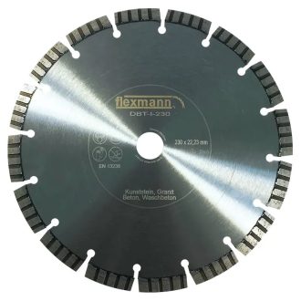   Flexmann For Cut gyémánttárcsa DBT-Industrial 230x2,6x10x16x22,2mm turbo szegmentált, tégla, öregbeton, vasbeton, DBT-I-230