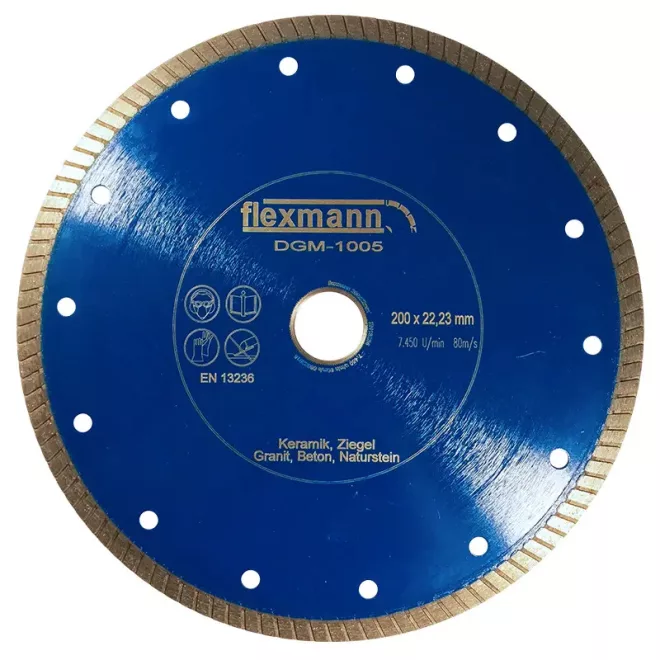 Flexmann For Cut gyémánttárcsa DGM 250x2,2x7x25,4mm turbo, kék, gránit, márvány, DGM-1007