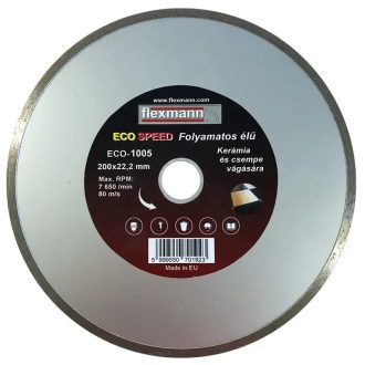   Flexmann For Cut gyémánttárcsa ECO 200x2,4x5x22,2mm folyamatos élű, kerámia, csempe, ECO-1005