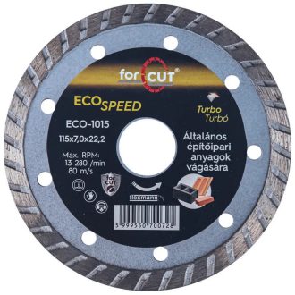  Flexmann For Cut gyémánttárcsa ECO 115x2,6x7x22,2mm turbo, univerzális, ECO-1015