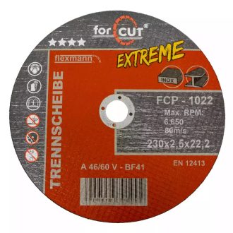   Flexmann For Cut Profi vágókorong 230x2,5x22,2mm, A 46/60 U-BF41, fém-inox, FCP-1022