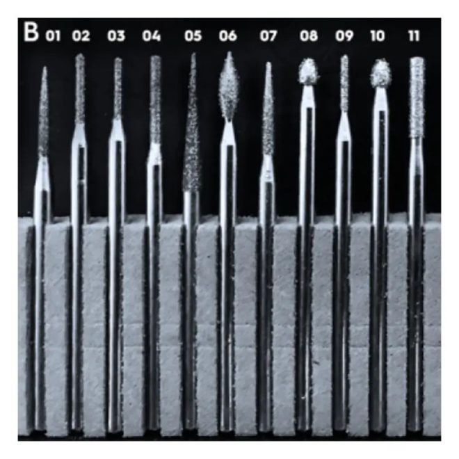 Flexmann For Cut gyémánt tűmaró (különböző fejformákkal), GY-T