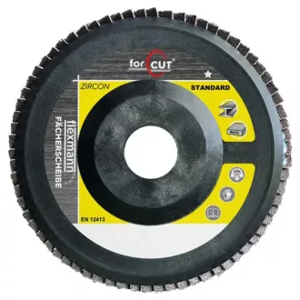   Flexmann For Cut Standard lamellás csiszolókorong 115x22mm Z120 műanyag, kúpos, fém-inox, SK-1014