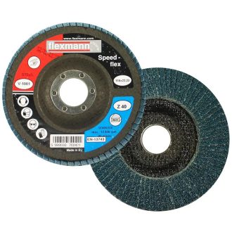   Flexmann Speed-flex lamellás csiszolókorong 115x22,2mm, Z40, kúpos, fém-inox, V-1001