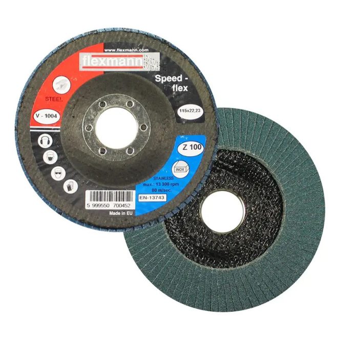 Flexmann Speed-flex lamellás csiszolókorong 115x22,2mm, Z40, kúpos, fém-inox, V-1001